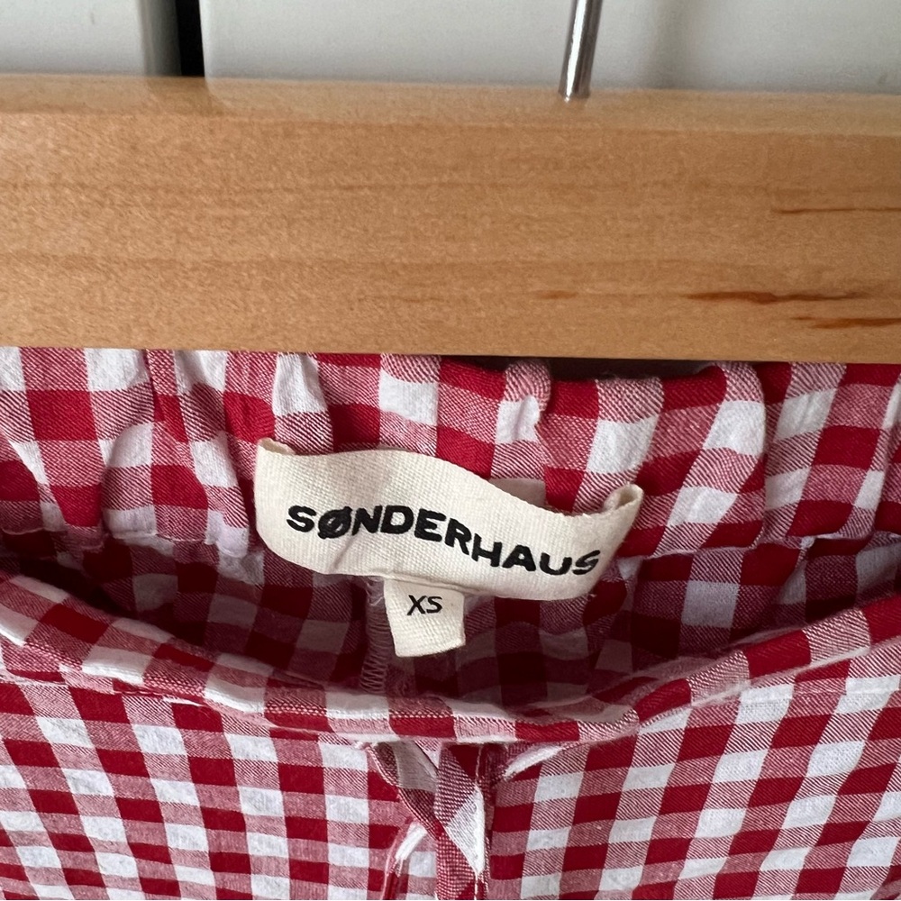 Sonderhaus Perfect Pants in Red and White Gingham in XS - Picture 6 of 12